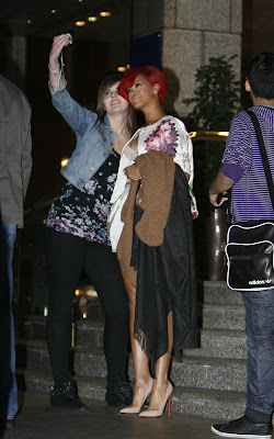 Rihanna Out Greeting Fans in London Photos