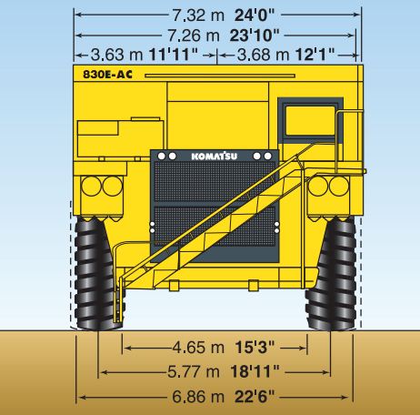 HAULPAK 830E AC KOMATSU SPECIFICATION DIMENSION