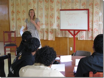 Emily teaching a workshop