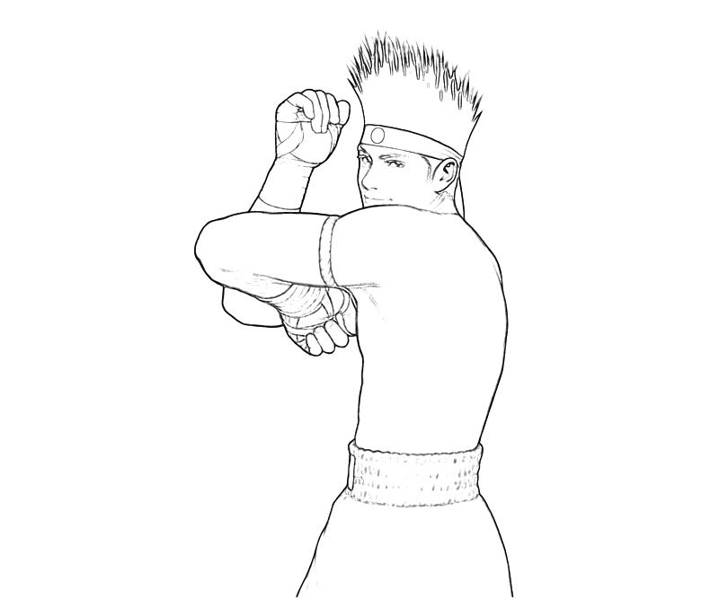 printable-king-of-fighters-joe-higashi-smile-coloring-pages