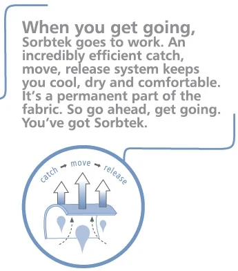 moisture-wicking Sorbtek