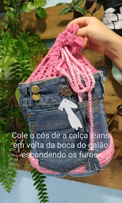  Artesanato com reciclagem - Bolsa de galão de água mineral