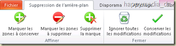 Onglet suppression de l'arrière-plan