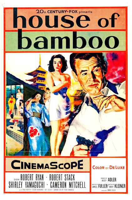 HOUSE OF BAMBOO. Cartel One Sheet: 69 x 104 cms. Estados Unidos. LA CASA DE BAMBÚ. House of Bamboo. 1955. Estados Unidos. Director: Samuel Fuller. Intérpretes: Robert Stack, Robert Ryan, Shirley Yamaguchi, Brad Dexter, Biff Elliot, Sessue Hayakawa, Cameron Mitchell