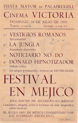 FESTIVAL EN MÉJICO. Dorso de programa de mano: 8,5 x 13,5 cms. España. FESTIVAL EN MÉJICO. Holiday in Mexico. 1946. Estados Unidos. Dirección: George Sidney. Reparto: Walter Pidgeon, José Iturbi, Roddy McDowall, Ilona Massey, Xavier Cugat, Jane Powell, Hugo Haas, Mikhail Rasumny, Helene Stanley, William 'Bill' Phillips, Amparo Iturbi, Tonia Hero, Teresa Hero.