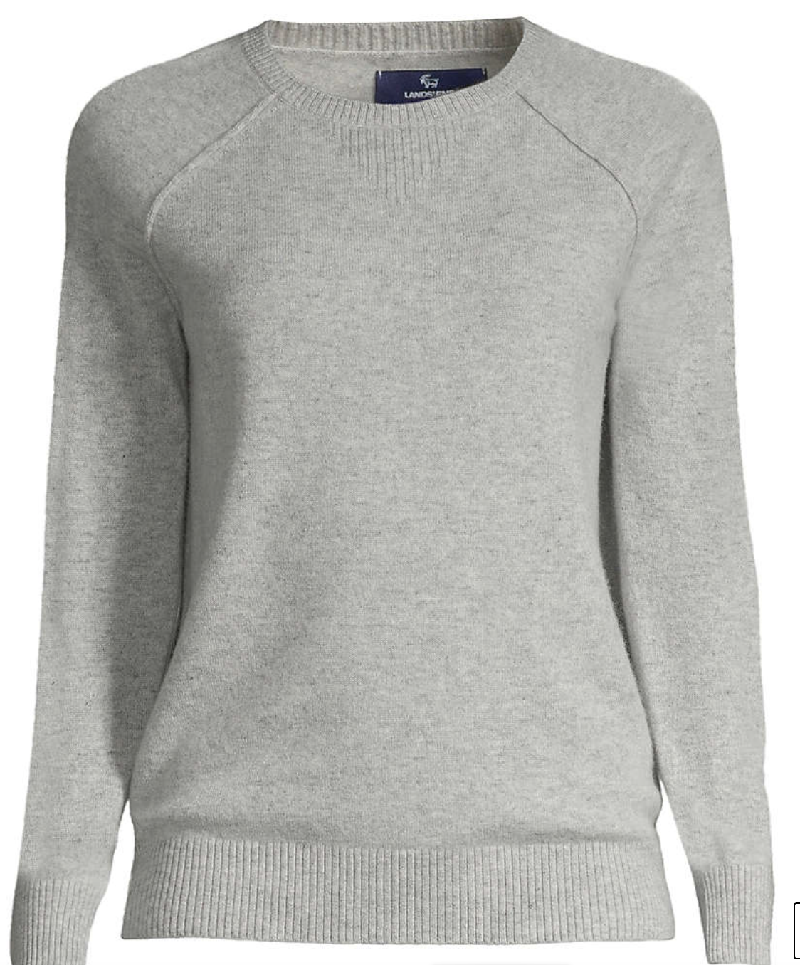 my midlife fashion, lands' end relaxed cashmere raglan jumper