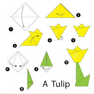  Cara  Membuat  Bunga  Tulip Dari Origami  ORIGAMI  TUTORIAL 