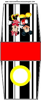 Minnie and Mickey in Red, Free Printable Labels.