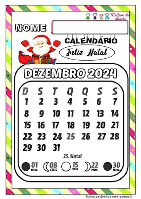 Calendário do ano de 2024 ilustrado