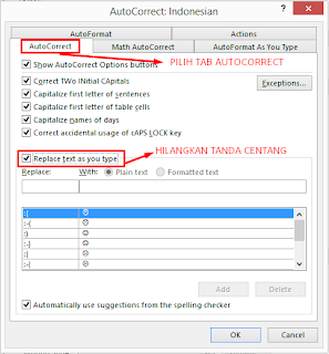Cara Mematikan AutoCorrect Pada Microsoft Office Word 2013