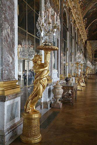 From the inside Palace (Chateau) Versailles, Paris, France