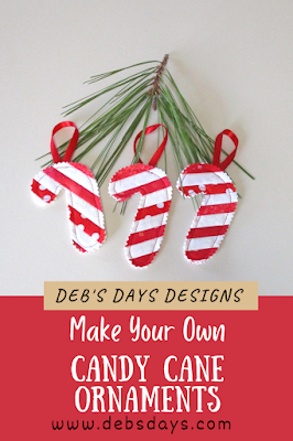 red and white striped candy cane ornaments