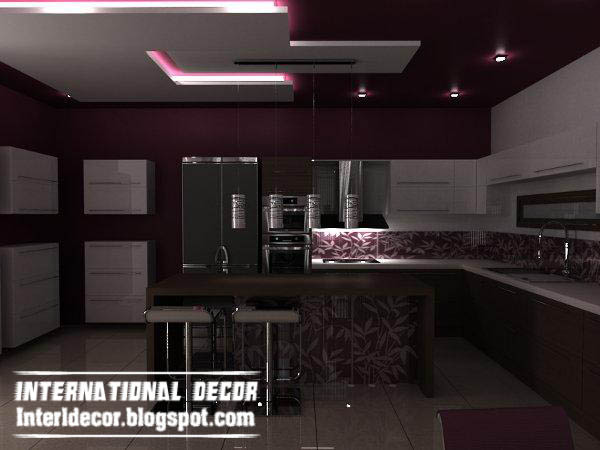 Top catalog of kitchen ceiling designs ideas,gypsum false ceiling ...  modern suspended ceiling for kitchen - gibson board kitchen ceiling purple