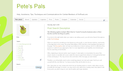 Pete's Pals Web Site Owner Support System