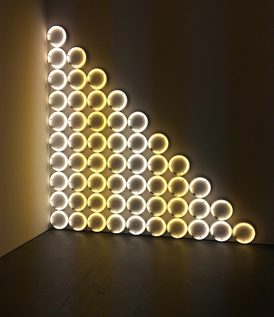 Dan Flavin 1900s triangle of circles art