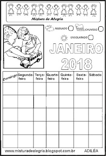 Calendário de 2018 para completar