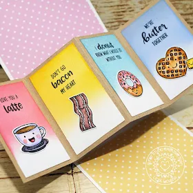 Sunny Studio Stamps: Breakfast Puns Origami Fold Love Themed Card by Lexa Levana