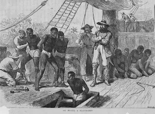 Slaves on board of slavers ship