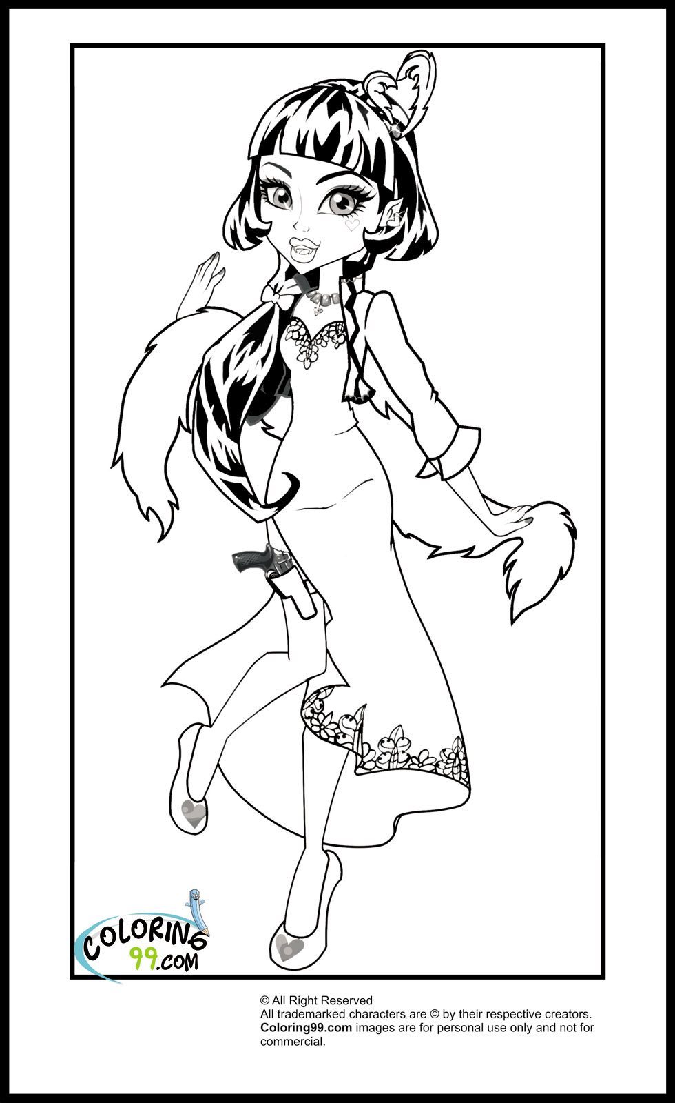 Monster High Draculaura Coloring Pages | Minister Coloring