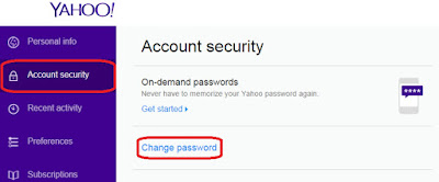 change yahoo password