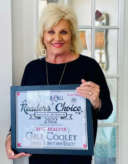 Gale Cooley-Laurel Hometown Realty                                                                   Winner of The 2021 Readers Choice "Best Realtor" Award