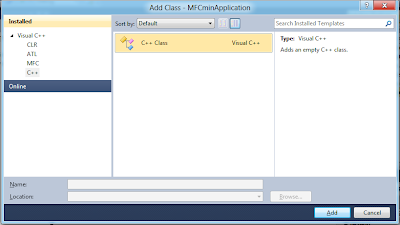 Add a new Visual C++ Class