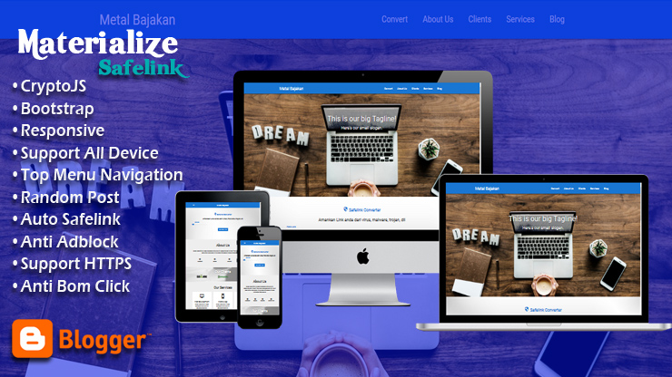 Safelink with Materialize CSS Responsive Blogger Template