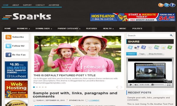 Sparks Blogger Template