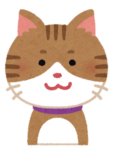 いろいろな表情の猫のイラスト「笑顔」