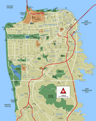 San Francisco Map showing greenspace