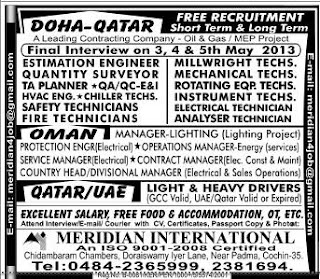 Free Recruitment For Oil & Gas Company - Doha -Qatar,Oman & UAE