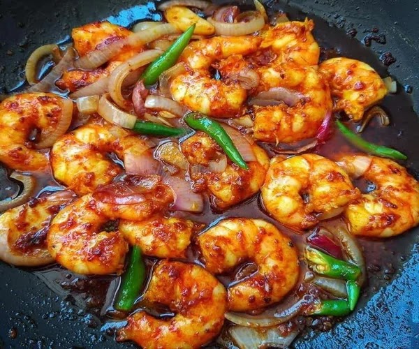 Resepi Udang Kunyit Sos Cili