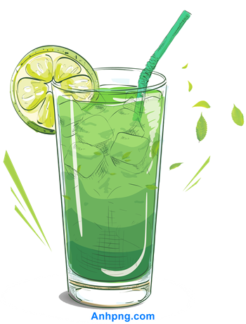 Ly mojito bạc hà với lát chanh