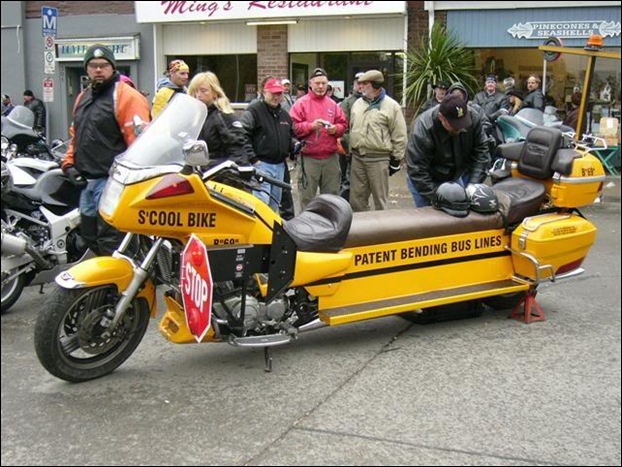 strange yellow school buses