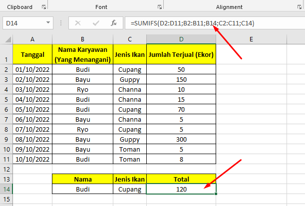 Cara Menggunakan Rumus SUMIFS Di Excel Dengan Mudah