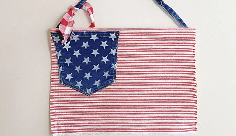 American flag from scrap fabric