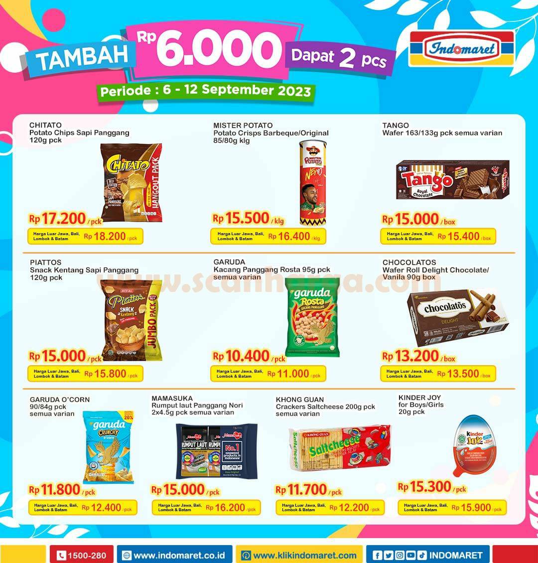 Promo INDOMARET TAMBAH +Rp 6.000 DAPAT 2 PCS 2