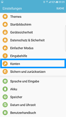 Wie kann ich ein vorhandenes Samsung Konto anmelden oder wie richte ich ein neues Samsung Konto auf meinem Smartphone ein?