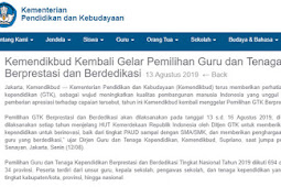 Kemendikbud Kembali Gelar Pemilihan Guru dan Tenaga Kependidikan Berprestasi dan Berdedikasi