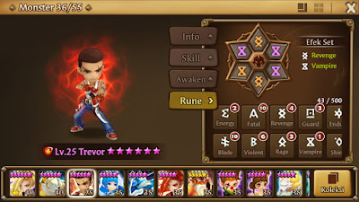 Tutorial Game : Summoners War Rune Terbaik Untuk Neostone Fighter (Trevor) Gemolic