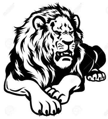 lion clipart black and white