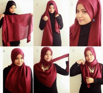 Cara Pakai Hijab Segitiga