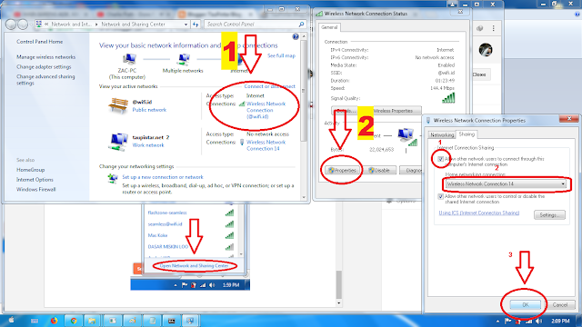 Cara Share wifi id di windows 7