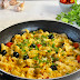 Bacalhau dourado com legumes na frigideira