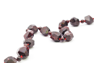 Burgundy garnet bead necklace