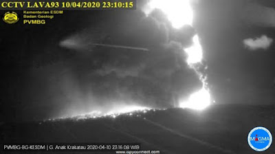 Gunung Anak Krakatau erupsi, meletus Gunug Anak Krakatau, Krakatau, ring of fire, Indonesia 