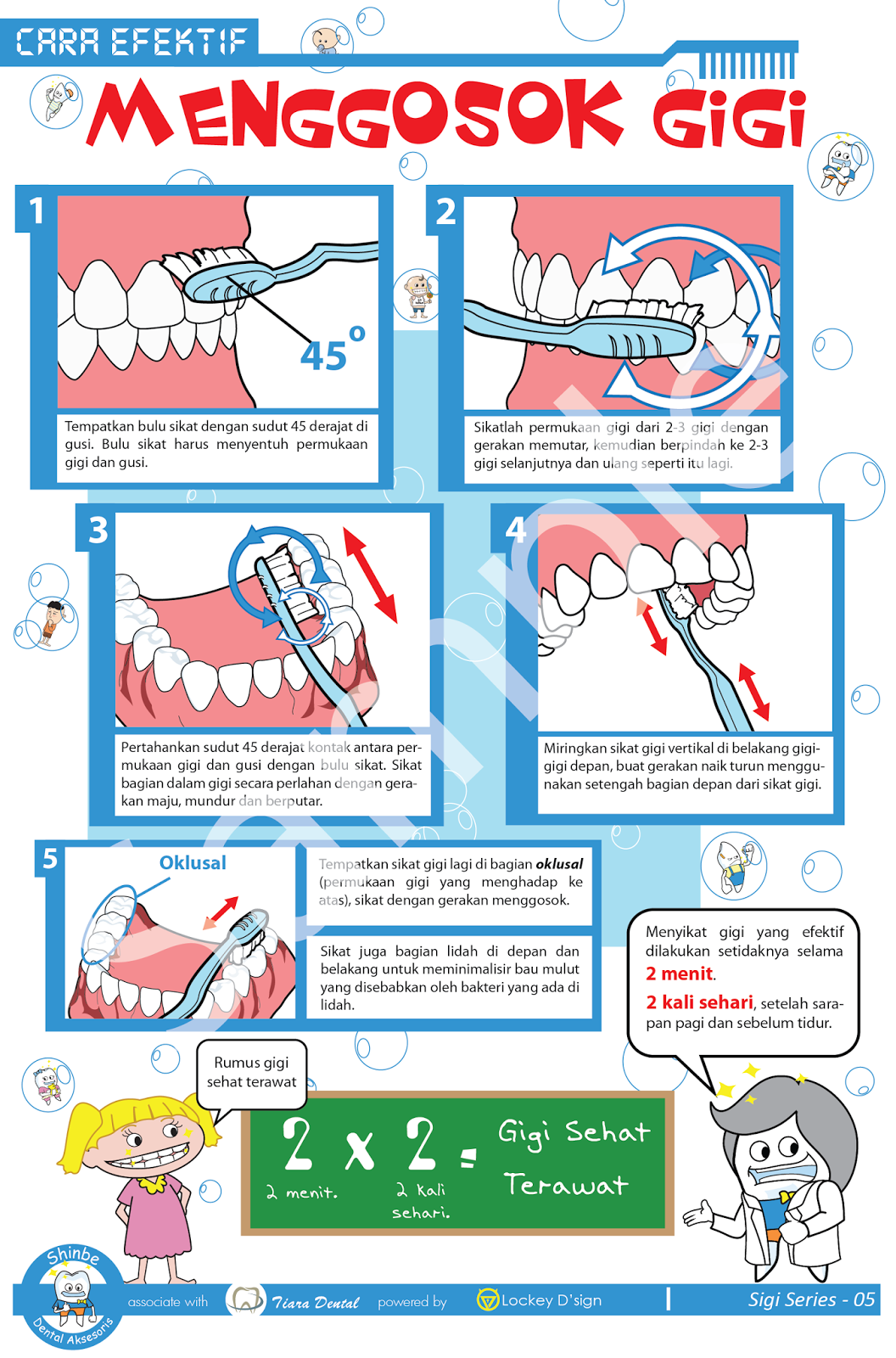 Poster Cara  Efektif Menggosok Gigi  Poster Dental