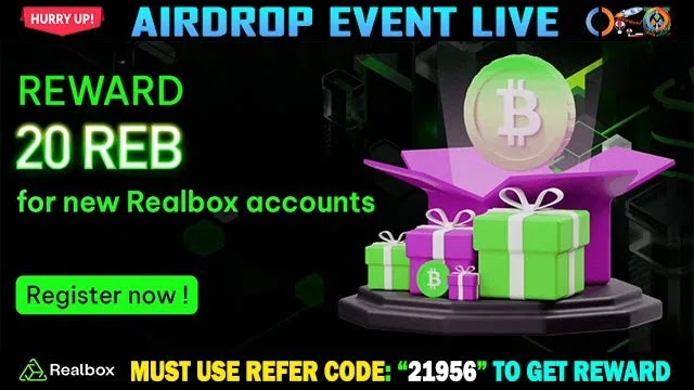 REALBOX Real Estate Airdrop of 20 $REB Tokens Free