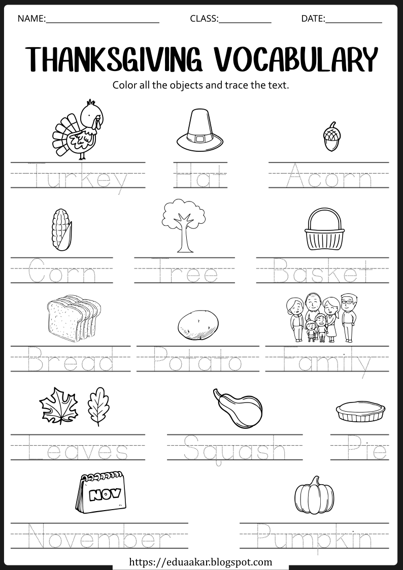 ThanksGiving Worksheet