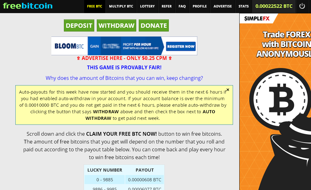 Earn free bitcoins online